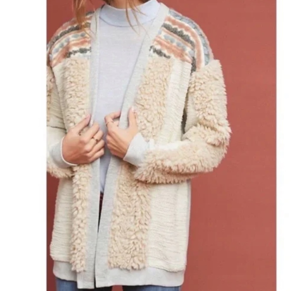 Anthropologie Sherpa Cardigan Sweater